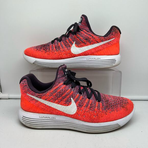 Nike Shoes Womens 8 LunarEpic Flyknit 2 863780-500 Orange Running Sneaker - Picture 1 of 9